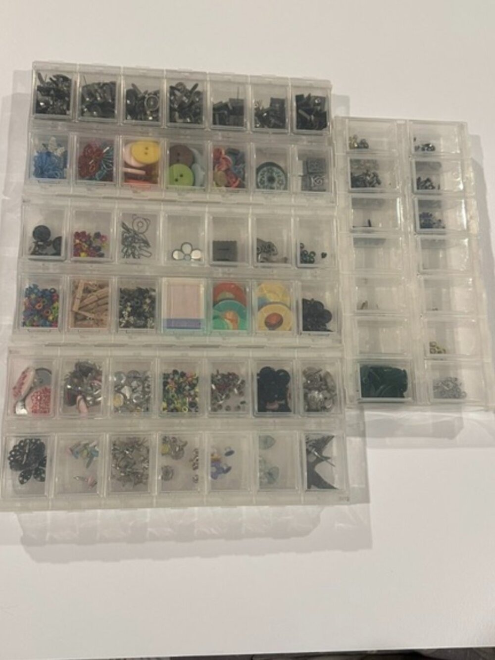 LOT of Scrapbooking Embellishments-4 Divided Containers